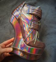 Holographic shoes,  голографические ботинки радуга